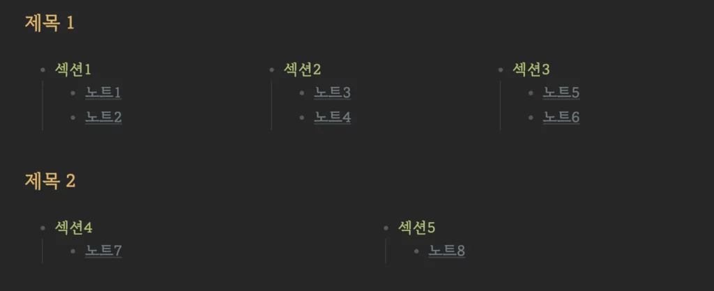 옵시디언 대시보드 그리드